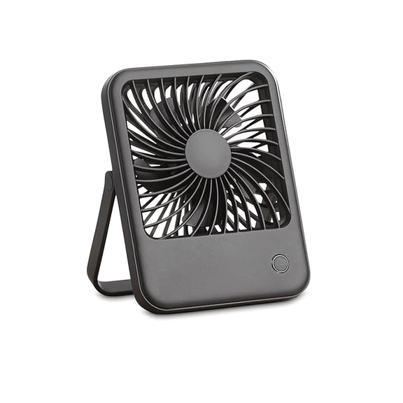 Mainstays New 4-inch 3-Speed Portable Rechargeable Foldable Fan with Lighted Power Button, Black