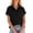 Black, variant on Patlollav Womens Tops Ladies Short Sleeve Solid Color Basics Lapel Casual Top Pullover T-Shirt