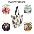 thumbnail image 7 of FORMRS Womens Canvas Tote Bag with Zipper Inner Pocket Shoulder Handbag, Beige Christmas Trees, 7 of 7