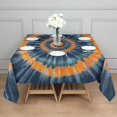 thumbnail image 3 of Orange Blue Tie Dye Mandala Pattern Square Tablecloth,Waterproof Square Table Cover,Wipeable Spillproof Washable Table Cover for Home Kitchen Party Decor 42"X42"(107x107cm), 3 of 6