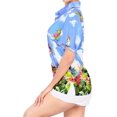 thumbnail image 2 of LA LEELA Women's Floral Beach Hawaiian Blouses Shirt T-Shirt Blouse Short Sleeve Button Up Dress Tee Shirts Tops for Women M Cockatoos, Blue, 2 of 4