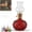Red, variant on Vintage Glass Kerosene Oil Lamp – Rustic Hurricane Lantern with Black Metal Regulator, Emergency Lighting & Home Decor, Indoor Use (7.6" x 3.6")