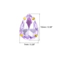 thumbnail image 2 of Unique Bargains 20Pack Teardrop Sew on Rhinestone - 10x7mm Glass Teardrop Crystal Rhinestones in Gold Prong Setting (Light Purple), 2 of 7