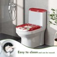thumbnail image 5 of HELLHERO Snowflakes and Snowmen Toilet Cover Set with Elastic Bottom 2 Pack Toilet Seat Lid Cover Set 17x21 Inches for Adjustable, 5 of 8