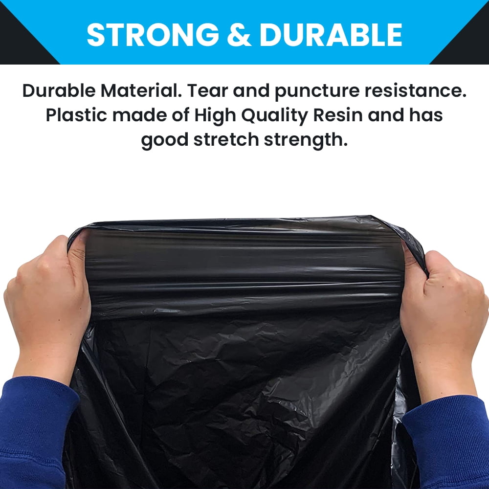 Plastic Mill 100 Gallon Trash Can Liners for Outdoor, Municipal, or Township Garbage Cans, 10 Bags Case