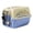 Beige & Blue, variant on Hard-Sided Cat Travel Carrier - Grey & Black - Airline Approved Pet Crate for Cats Under 15lbs, with Steel Wire Door, Hanging Water Bowl & Urine Pad (1pc)