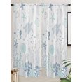 thumbnail image 2 of Living Room Curtains 72 Inches length, Coastal Window Treatment Curtain Drapes, Turquoise Blue Turtle Starfish Coral Jellyfish Light Filtering Drapes for Bedroom Laundry Room, 52"x72", 2 Panels, 2 of 7