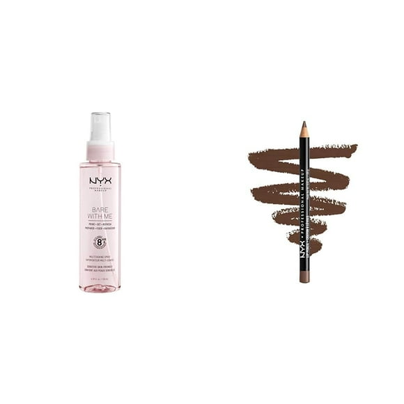 Set de maquillaje NYX Bare With Me Primer, spray fijador y lápiz labial