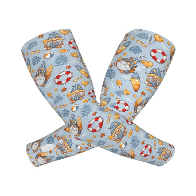 Fotbe Summer Time With Gnome Mangas para Brazos con Protección Solar UV- Cubrebrazos para Tatuajes – Mangas Deportivas Refrigerantes UPF 50 para Hombre y Mujer