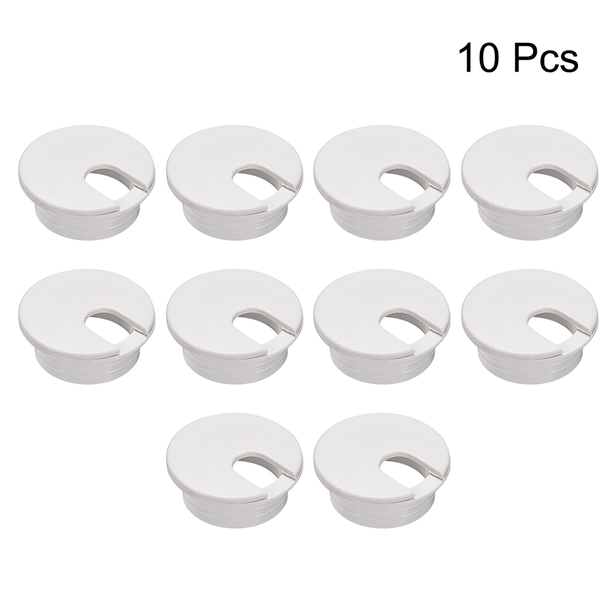 uxcell® Cable Hole Cover 10 Pcs 1-3/8 Plastic Desk Grommet for Wire Organizer Black 