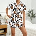 thumbnail image 2 of Weebloom Womens Sleepwear Button Up Pajama Short Sleeve Shorts Soft Loose Fit Notch Collar Home Sleepwear Nightwear Pjs Loungewear Black L, 2 of 6