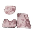 thumbnail image 1 of Juego de 3 alfombrillas de baño peludas con tapa de inodoro. rosa con violeta, 1 of 9