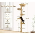 thumbnail image 2 of Floor to Ceiling Cat Tree for Kittens Wall Mounted Cat Wall Shelves with Grey Felt Pads Adjustable Wild Simulation Cat Tower Rotatable Platforms for Climb Scratch and Look, 2 of 9