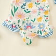 thumbnail image 5 of Gubotare Kid Swimsuit Girls Summer One-Piece Swimsuits Strap Bathing Suit Toddler Girl Ruffled Floral Swimwear Beach Wear 18 24 Months (Yellow,18-24 Months), 5 of 7
