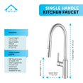 thumbnail image 6 of KBFmore 18.5 Inch Stainless Steel Single Lever Handle Kitchen Faucet with Dual Function Pull Out Down Spray Head, 6 of 9