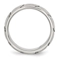 thumbnail image 2 of Auriga Stainless Steel Brushed and Polished 8 mm Grooved Band for Women Size 8.5, 2 of 6