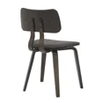 thumbnail image 6 of LeisureMod Clivo Leather Dining Chair – Modern Open-Back with Curved Wooden Slats & Poplar Wood Legs for Kitchen or Dining Room Set of 4, 6 of 15