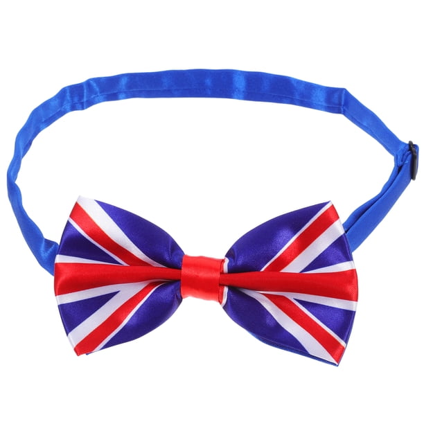 Pajarita novedosa para hombre, traje de moda con bandera del Reino Unido, pajarita grande, lazo patriótico, corbata para mujer (Reino Unido)