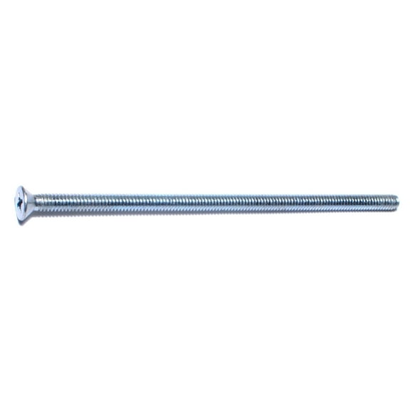 1/4"-20 x 6" Zinc Phillips Flat Head Machine Screws (8 pcs.)
