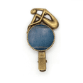 thumbnail image 1 of Broche Épingle à Cheveux Textile Doublure Jean Cowboy Vintage Métal, 1 of 3