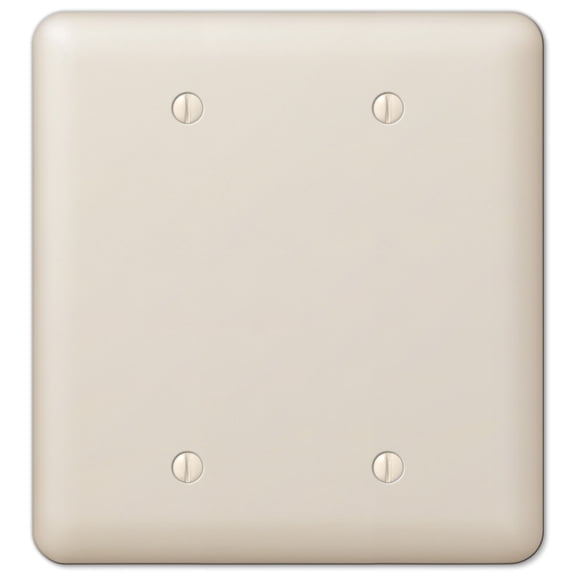 Amerelle 935BBAL Devon Wallplate, 2 Blank, Steel, Light Almond, 1-Pack
