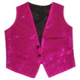 thumbnail image 4 of Toddler Sequin Vest Kids Sleeveless V Neckline Hot PinkVest Sparkly Vest Hip-Hop Dance Shirts Disco Stage Performance Vest Waistcoat 1-3 Years, 4 of 5
