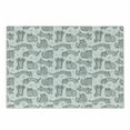 thumbnail image 1 of Cats Cutting Board, Ornamental Kittens with Floral Pattern Animal Love Sketch Art, Decorative Tempered Glass Cutting and Serving Board, Small Size, Black White, by Ambesonne, 1 of 1