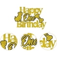 thumbnail image 6 of Dog Cake Topper 1 - Gold Happy One Birthday Cake Topper Glitter, Let's Pawty Puppy Pet Dogs Boys or Girls Woof 1st Birthday Party Cake Decorations, 6 of 6