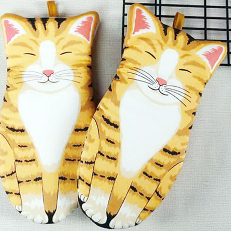 Dropship 1PC 3D Cartoon Animal Cat Paws Oven Mitts Long Cotton Baking  Insulation Gloves Microwave Heat Resistant Non-Slip Kitchen Gloves to Sell  Online at a Lower Price