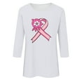 thumbnail image 4 of qelini Breast Cancer Awareness Shirts for Women Casual Pullover Blouse Wowen's Graphic Tees Long Sleeve Shirts Fall Winter Crewneck Comfy Shirts White L, 4 of 4
