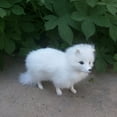 thumbnail image 3 of Adorable White Artificial Animal Mini Animal Toy Ornament 16cm, 3 of 5