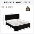 thumbnail image 2 of 4 Ever Winner Full Size Velvet Bed Frame, Curved Upholstered Platform Bed with Curved Headboard & Footboard, No Box Spring Needed, Noise-Free Modern Bed Frame for Bedroom, Black, 2 of 6