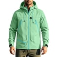 thumbnail image 2 of LYSMORA Mens Adjustable Hood Softshell Jacket Multi Zip Pockets Wind Resistant Outdoor Hiking Climbing Coat With Cuff Tabs, 2 of 8