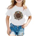 thumbnail image 2 of Cute Shirts for Girls Round Neck Girls' Short-Sleeve Shirts and Tops Letter Print Loose Summer Tops T-Shirts Toddler To Big Kid Sizes White,11-12Y, 2 of 4