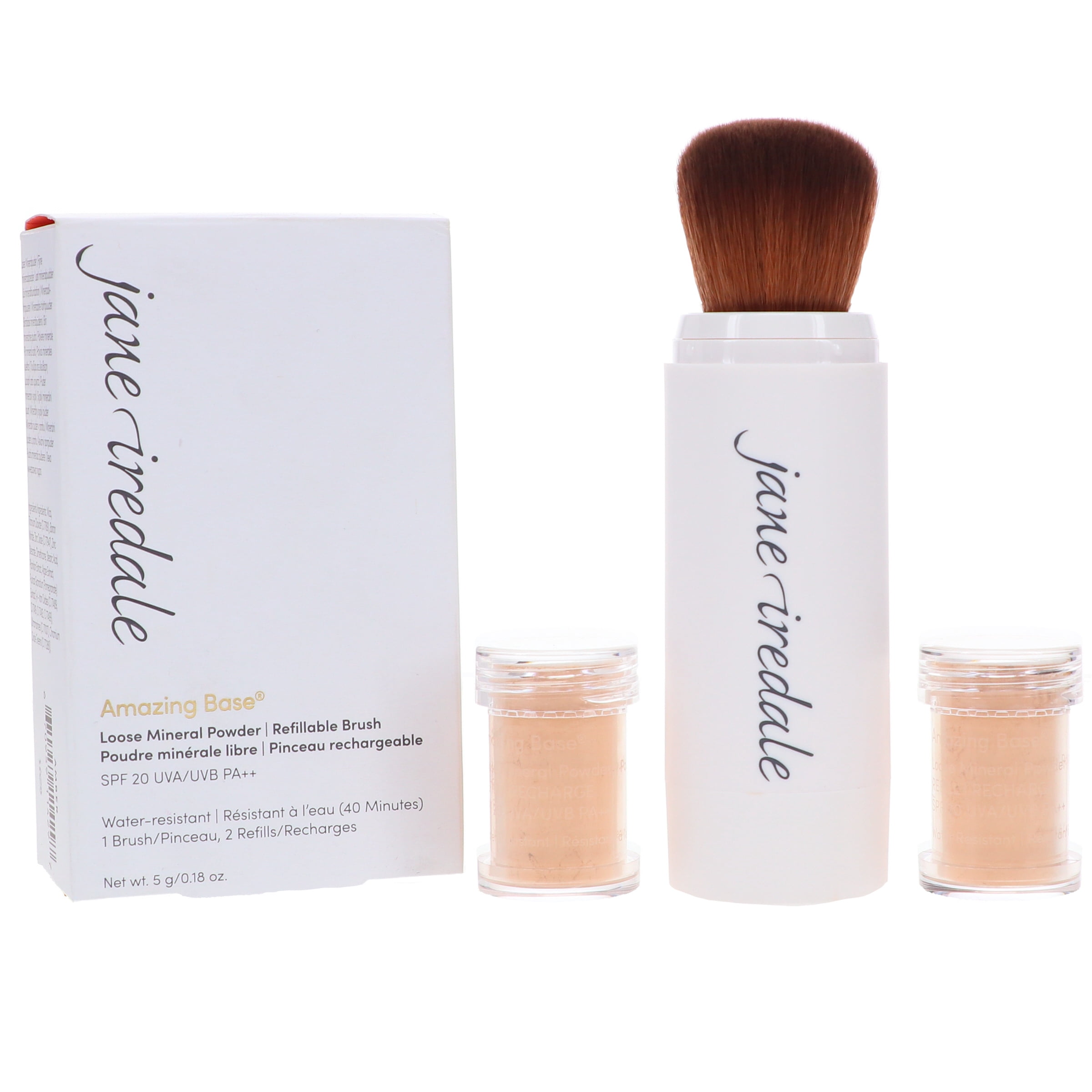 jane iredale Amazing Base Loose Mineral Powder Refillable Brush Amber 0.18 oz