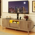 thumbnail image 3 of Craftian 60" TV Stand with Mount for 32-75" TVs, Height Adjustable Fluted Entertainment Center, Oak, 3 of 10