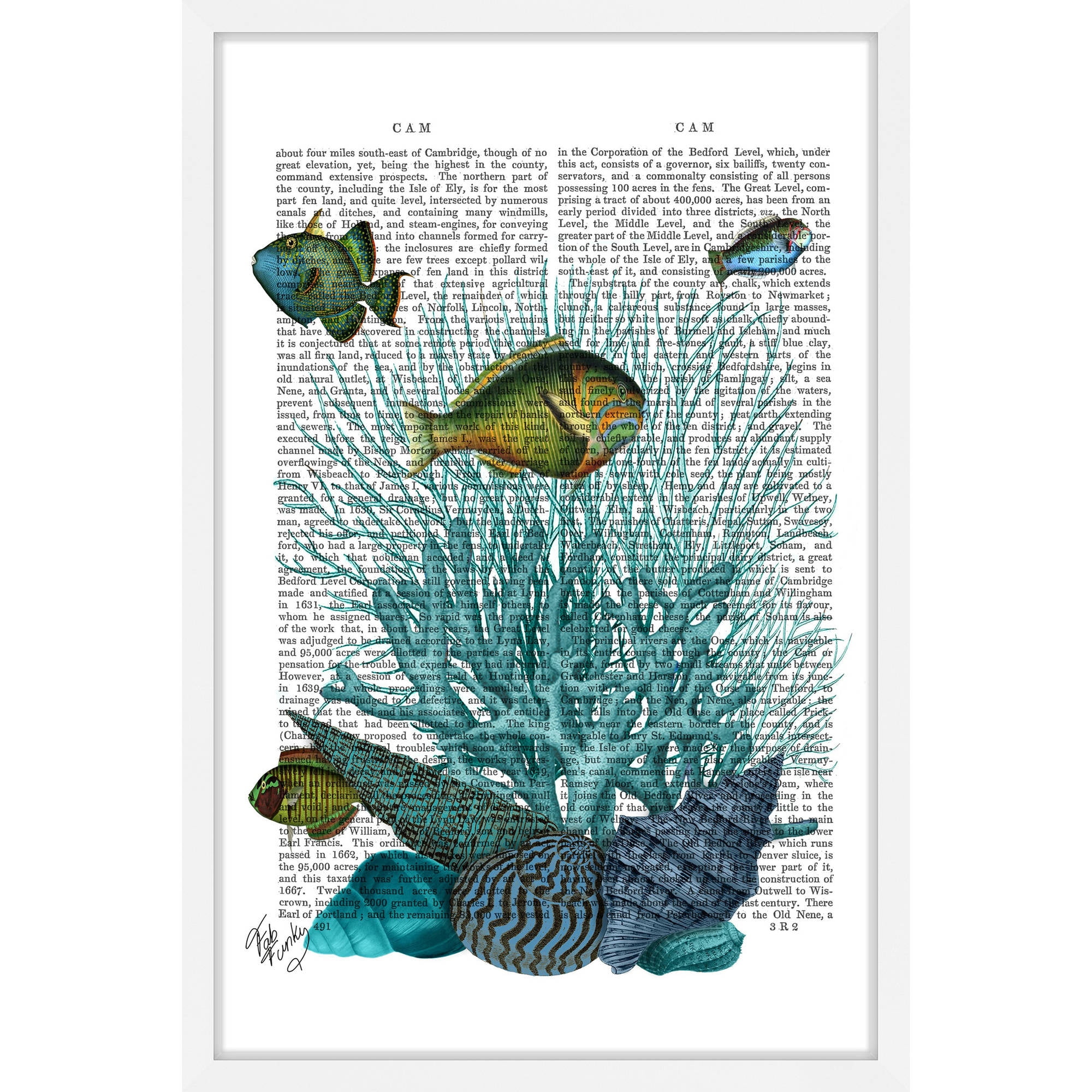 Marmont Hill "Blue Coral Fish" Framed Painting Print