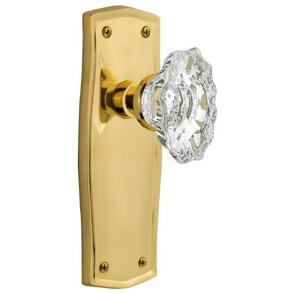 Nostalgic Warehouse Pracha_Psg_238_Nk Vintage Fluted Chateau Crystal Passage Door Knob Set