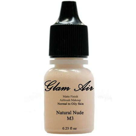 Glam Air Airbrush M3 Natural Nude Matte Foundation Water-based Makeup 0.25oz (Ideal for Normal to Oily (Best Mac Makeup For Oily Acne Prone Skin)