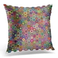 thumbnail image 1 of BSDHOME Red Quilt Abstract Geometric Hexagons Blue Carpet Pillow Case Pillow Cover 18x18 inch, 1 of 1