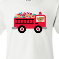 thumbnail image 4 of Inktastic Valentine Fire Truck Heart Bear Youth T-Shirt, 4 of 5