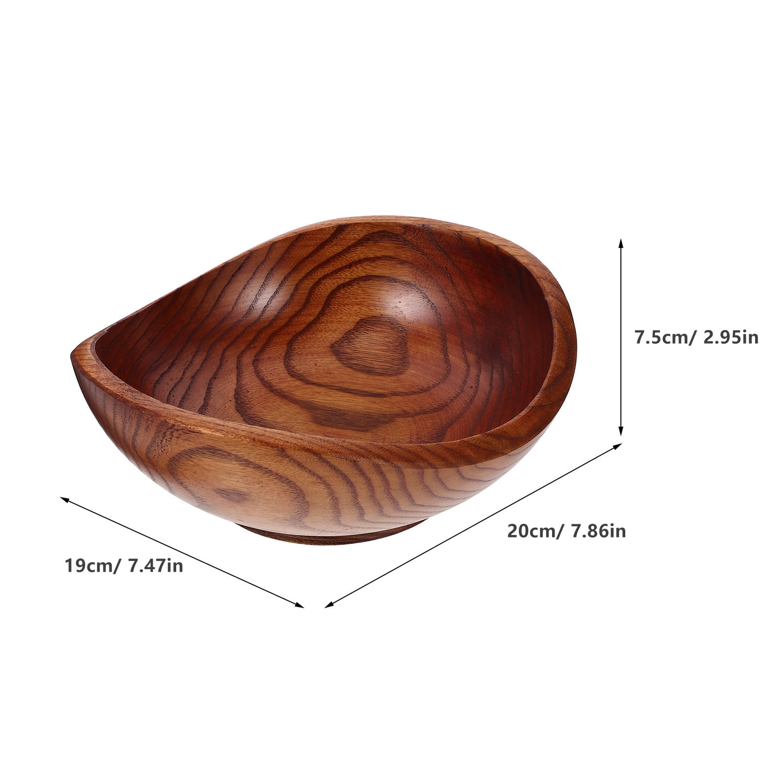 TOYMYTOY Wood Salad Bowl Brown Wooden Fruit Serving Bowl for Restaurants Bars and Home Use