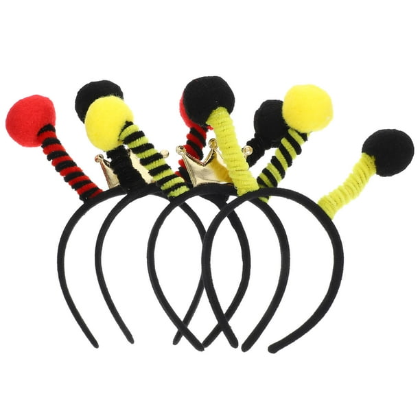 KAKOWELY 4 diademas de abeja con tentáculos de abeja, aros para el pelo, recuerdos de fiesta de abejas, accesorios para el cabello de abejas