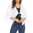 thumbnail image 2 of ASFGIMUJ Women Fashion Solid Mesh Irregular Short Sleeve Loose Cardigan Beach Holiday Tops, 2 of 8