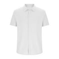 thumbnail image 3 of Fnooota Men's Button Down Shirts, Summer Casual Collared Business Short Sleeve Shirts White Size S-2XL, 3 of 5