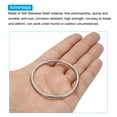 thumbnail image 5 of Uxcell 4" Metal O Rings 2 Pcs 304 Stainless Steel Smooth Round Rings for Bags Belts 8mmx100mm, 5 of 5