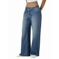thumbnail image 2 of Female Denim High Waist Pocket Wide Leg Jeans Blue S, 2 of 8