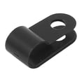 thumbnail image 3 of 30Pcs Nylon R Type 1/4" 6.4mm Cable Cord Wire Clamp Clip Fastener Black, 3 of 4