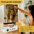 thumbnail image 6 of Dog Treat Container Wood Dog Treat Holder with 3 Plastic Jars Reusable Cat Food Container Decorative Pet Food Container for Pet Owner and Pet Lover, 6 of 10