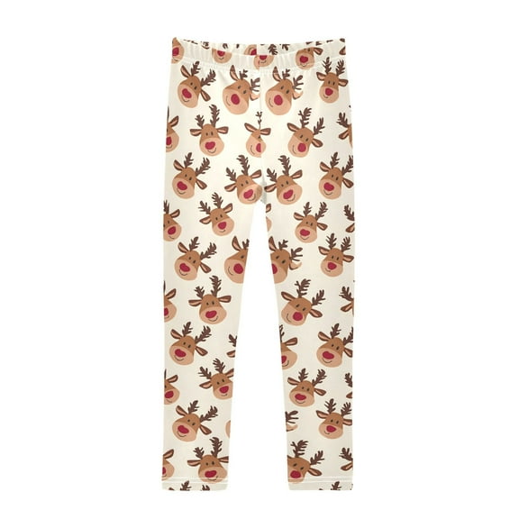 joogoo Girls' Leggings Cute Elk Reindeer Yoga Pants 6T